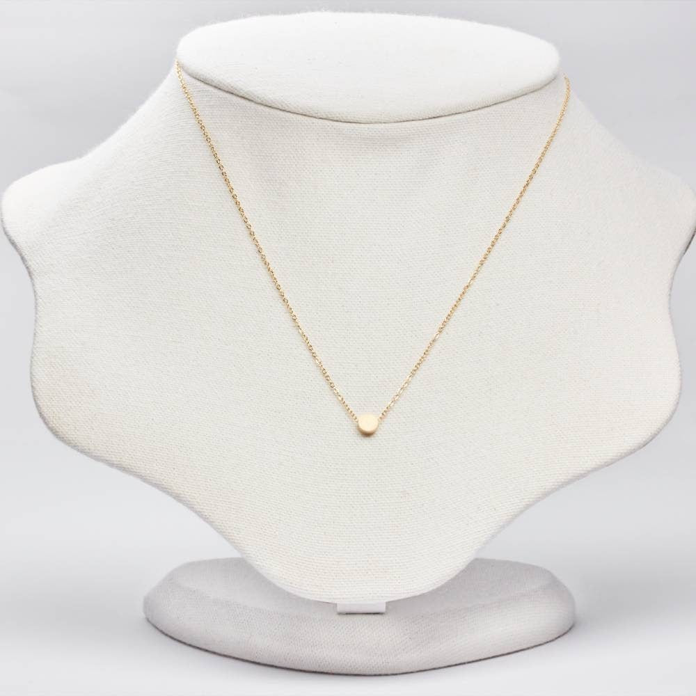 Halskette mit Plättchen, Disc, Rosegold, mini, filigrane Halskette, zarter Schmuck, minimalistisch, geometrisch, Geschenk