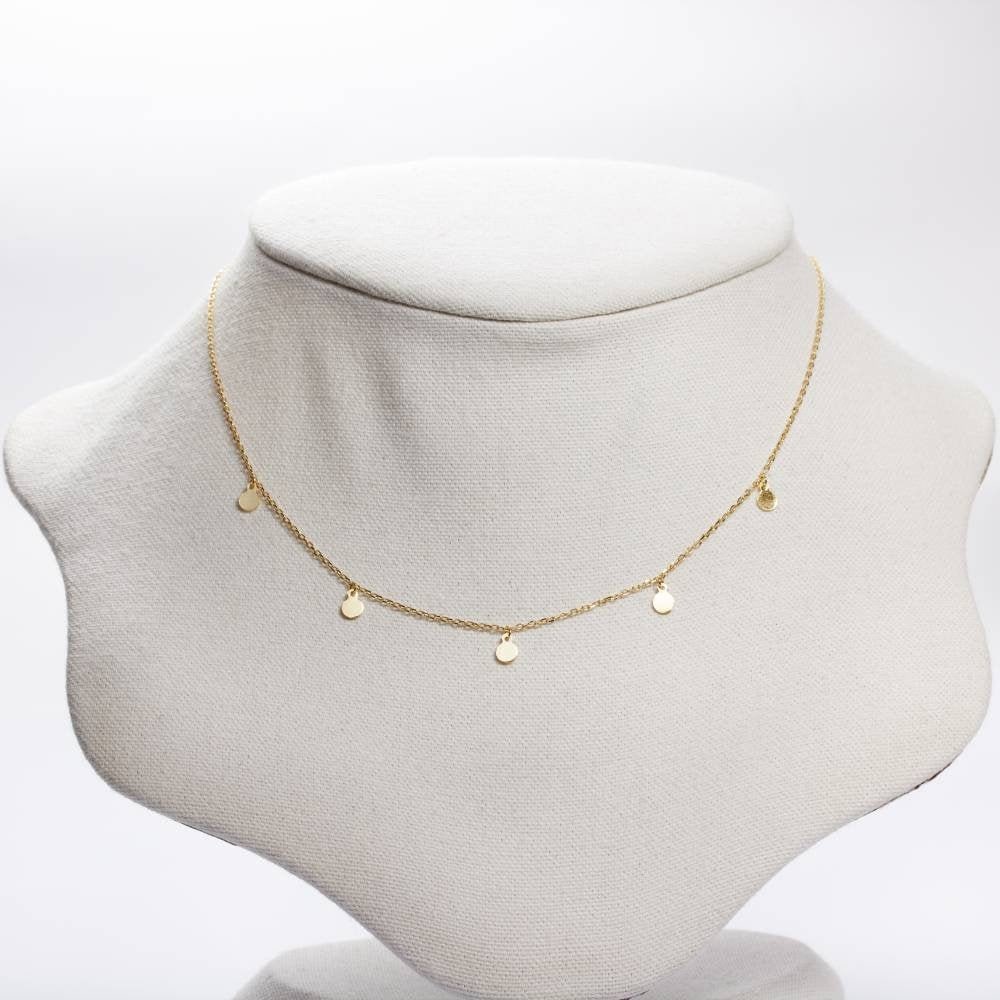 Zarte Plättchen Halskette-schlicht-minimalistisch- 925er Silber-Rosegold-Gold-vergoldet