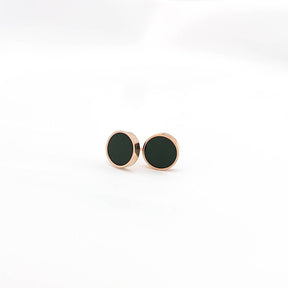 Ohrstecker, Ohrringe, Elegant, Edel, vergoldet, Edelstahl, Rosegold, schwarz, minimalistisch, schlicht, geometrisch, Enamel