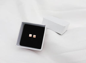 1 Paar Ohrstecker-Viereck-Quadrat-geometrisch-minimalistisch-Edelstahl-Silber-Gold-Rosegold-vergoldet