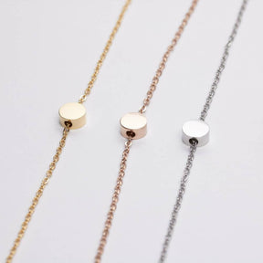 Halskette mit Plättchen, Disc, Rosegold, mini, filigrane Halskette, zarter Schmuck, minimalistisch, geometrisch, Geschenk