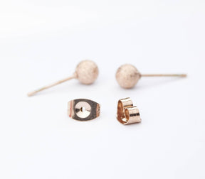 1 Paar Kugel Ohrstecker-Perlenohrstecker-Edelstahl-Rosegold-diamantoptik