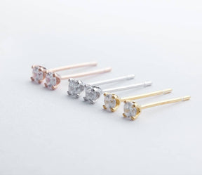 1 Paar mini Ohrstecker-zart-schlicht-Zirkon-925er Silber-Gold-Silber-Rosegold-minimalistisch-Hochzeit-Helix-Tragus