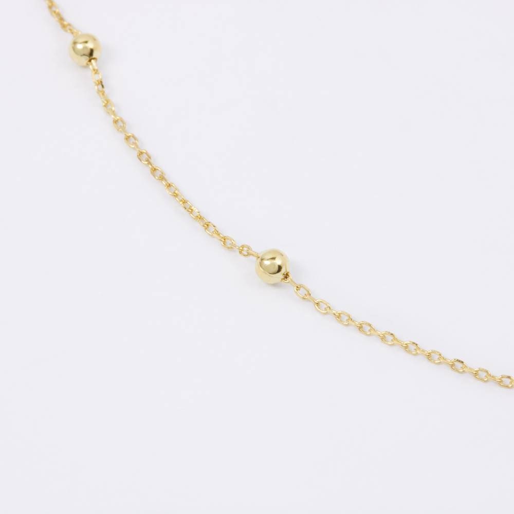 Satellitenkette-Gliederkette-zarte Halskette-schlicht-minimalistisch-Kugel-Ball-925er Silber-Silber-Gold-Rosegold