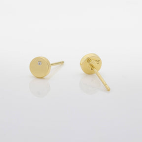 1 Paar zarte Ohrstecker-Plättchen-Disc-filigrane Ohrstecker-minimalistisch-geometrisch-Kreis-Zirkon-925er Silber-Gold