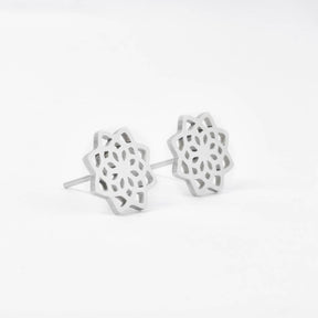 Ohrstecker, Ohrringe, Edelstahl, Silber, Mandala, Blume, Schmuck, Geschenkidee, Geschenk, geometrisch, minimalistisch