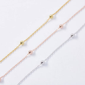 Satellitenkette-Gliederkette-zarte Halskette-schlicht-minimalistisch-Kugel-Ball-925er Silber-Silber-Gold-Rosegold