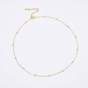 Satellitenkette-Gliederkette-zarte Halskette-schlicht-minimalistisch-Kugel-Ball-925er Silber-Silber-Gold-Rosegold