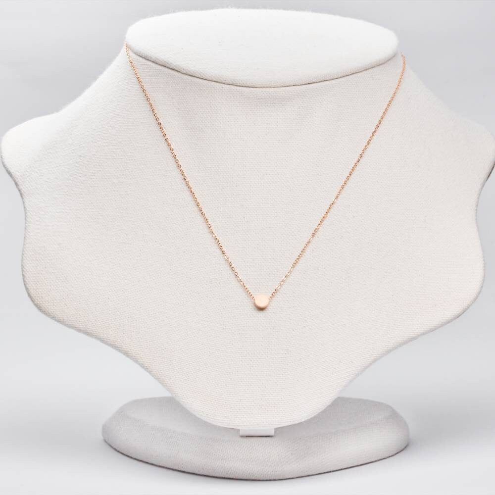 Halskette mit Plättchen, Disc, Rosegold, mini, filigrane Halskette, zarter Schmuck, minimalistisch, geometrisch, Geschenk