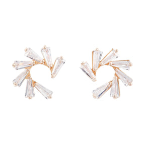 1 Paar elegante Ohrstecker-Edel-verspielt-Hochzeit-Brautschmuck-romantisch-925er Silber-Rosegold-Trauzeugin-Zirkon