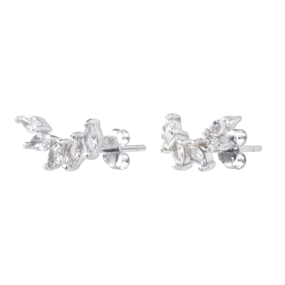 1 Paar elegante Ohrstecker-Edel-verspielt-Hochzeit-Brautschmuck-romantisch-925er Silber-Trauzeugin-Zirkon