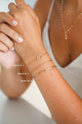 Zarte Armkette-Stapelarmband-schlicht-miminalistisch-filigran-geometrisch-Edelstahl-vergoldet-Gold-Rosé