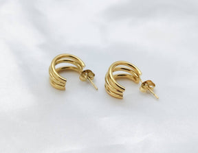 1 Paar Creolen-Edelstahl-vergoldet-Ohrstecker gold-Ohrringe gold-Creolen gold-Creolenohrstecker