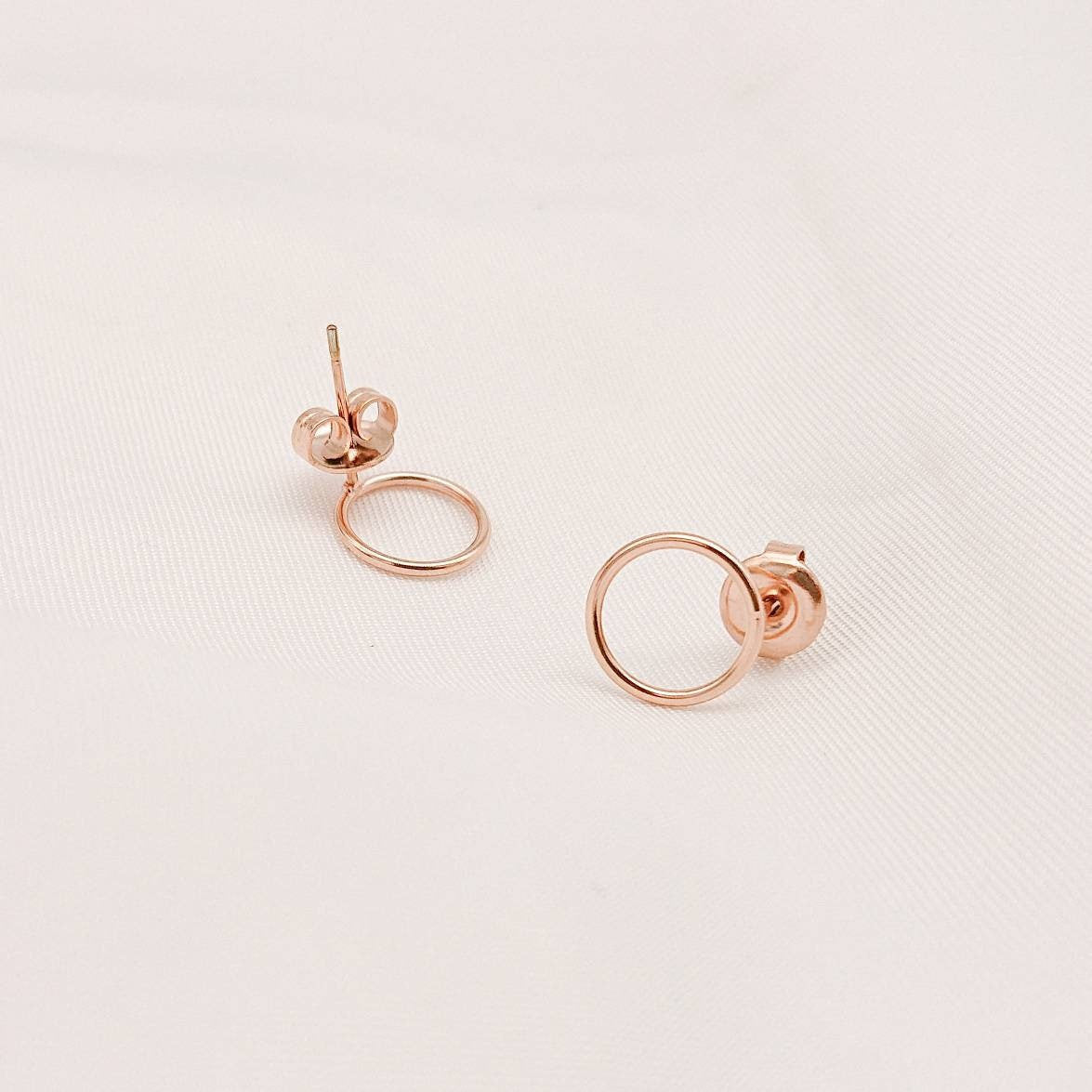 Ohrstecker schlicht-minimalistisch-geometrisch-Kreis-Edelstahl-Rosegold-vergoldet