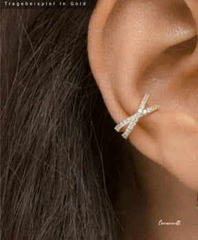 Ear Cuff-Ear Cuffs-Helix-Conch-Fake Piercing-Ohrmanschette-925er Silber-Silber-Gold-Rosegold-Zirkon