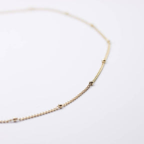 Zarte Kugel Halskette-schlicht-minimal-Brautschmuck-Basic-Edelstahl-Silber-Gold-Rosegold-Perlenkette