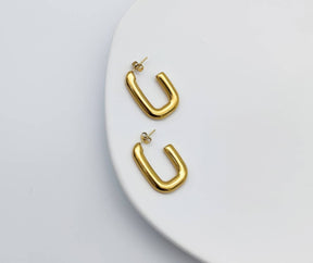 Creolen//Creolen Ohrstecker//Edelstahl//vergoldet//Oval//klassisch//edel//elegant//opulent//Paperclip Creolen//Paperclip