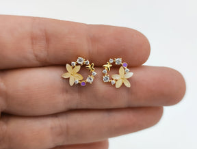 1 Paar Clusterohrstecker//Glitzerohrstecker//Strassohrringe//edel//elegant//Brautschmuck//Blume//Schmetterling