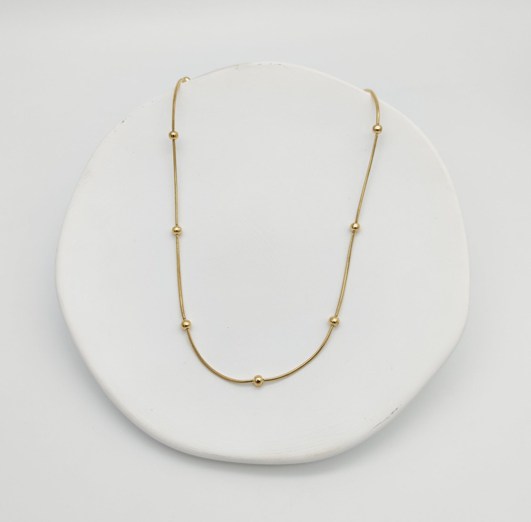 Zarte Kugel Halskette-schlicht-minimal-Brautschmuck-Basic-Edelstahl-Silber-Gold-vergoldet-Perlenkette-Satellitenkette-Kugelkette