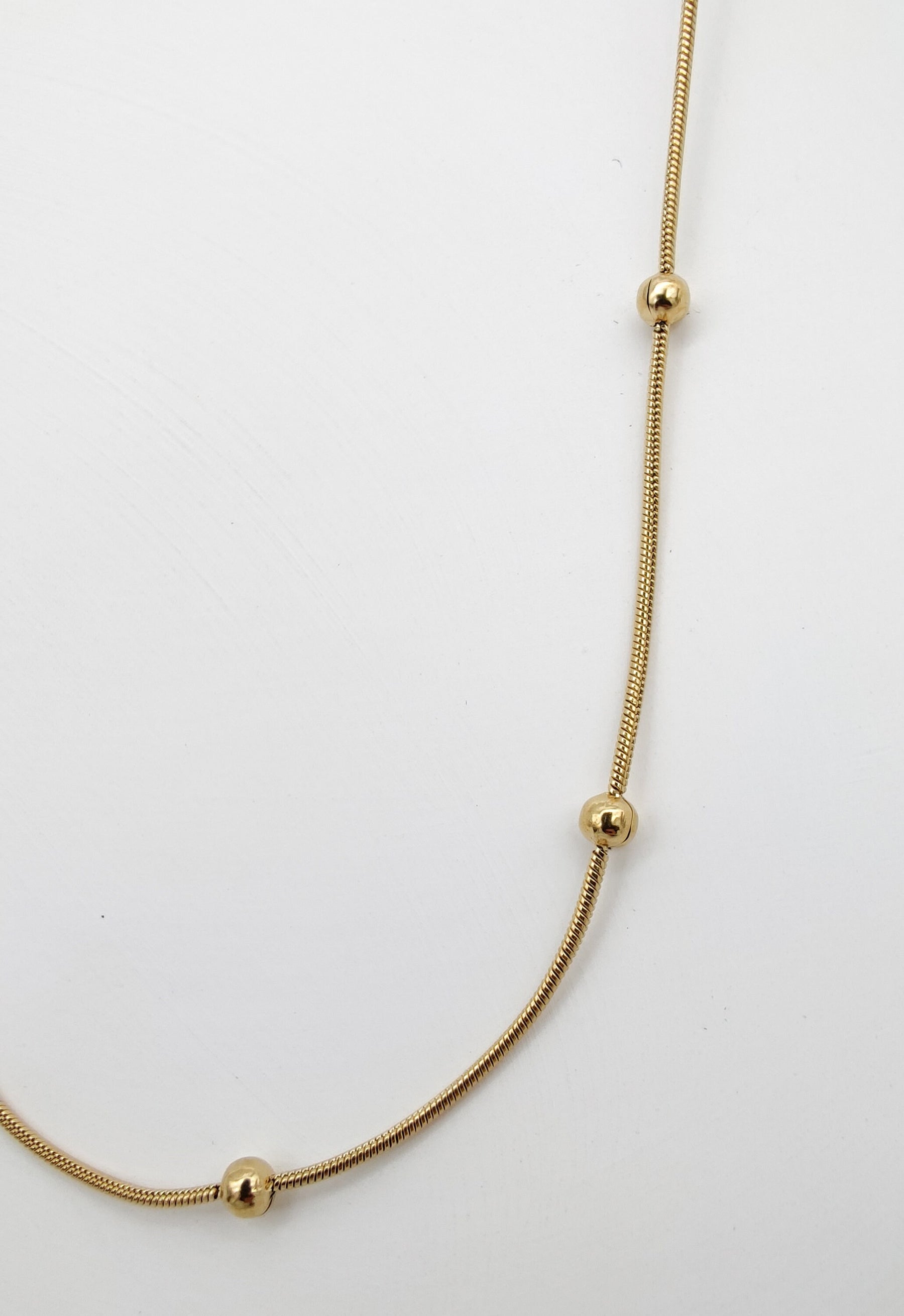 Zarte Kugel Halskette-schlicht-minimal-Brautschmuck-Basic-Edelstahl-Silber-Gold-vergoldet-Perlenkette-Satellitenkette-Kugelkette